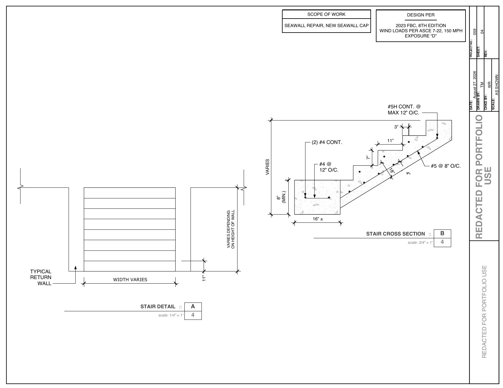 Concrete stair details
